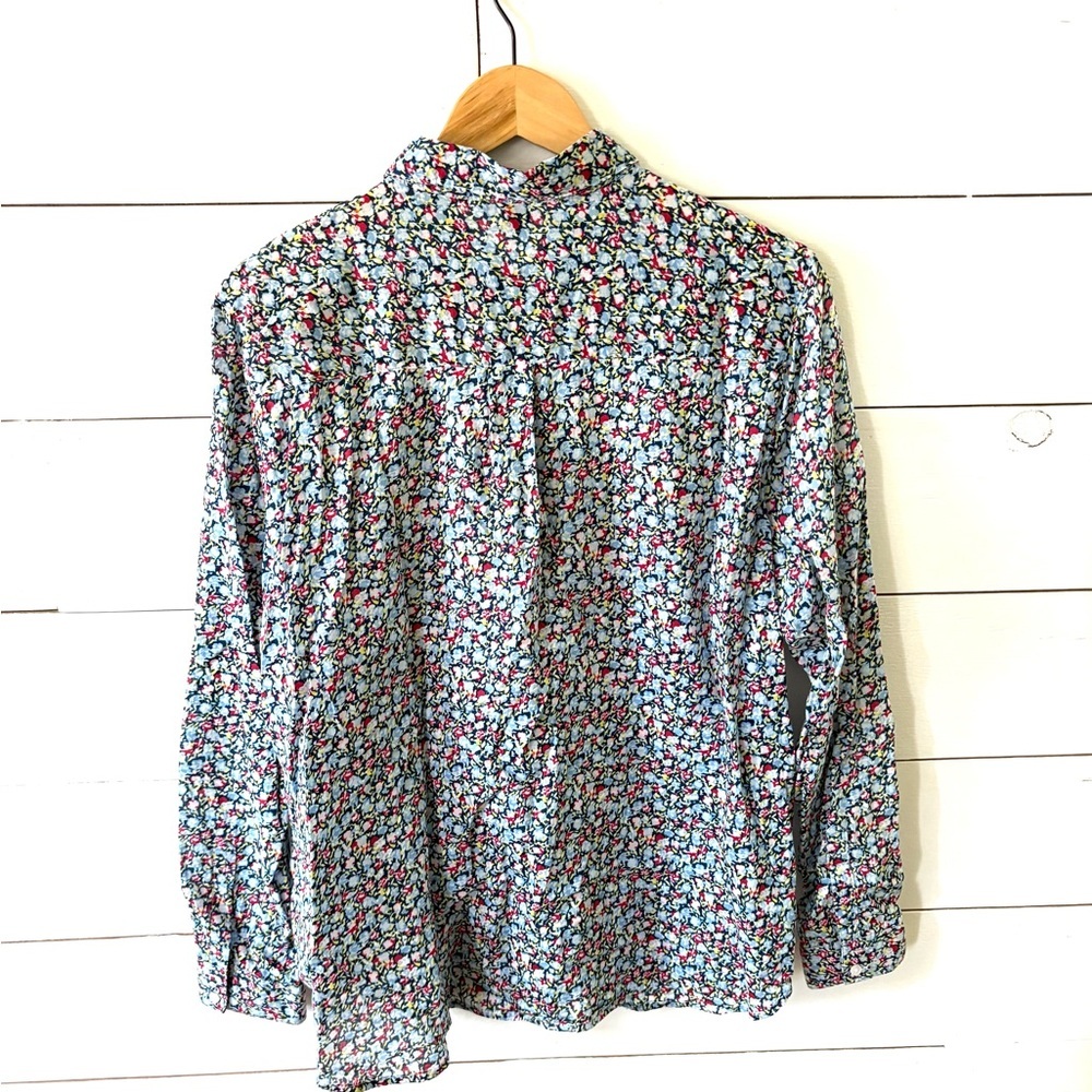 GAP Floral Boyfriend Fit Shirt - Blue, Red, Yellow - Picture 5 of 5